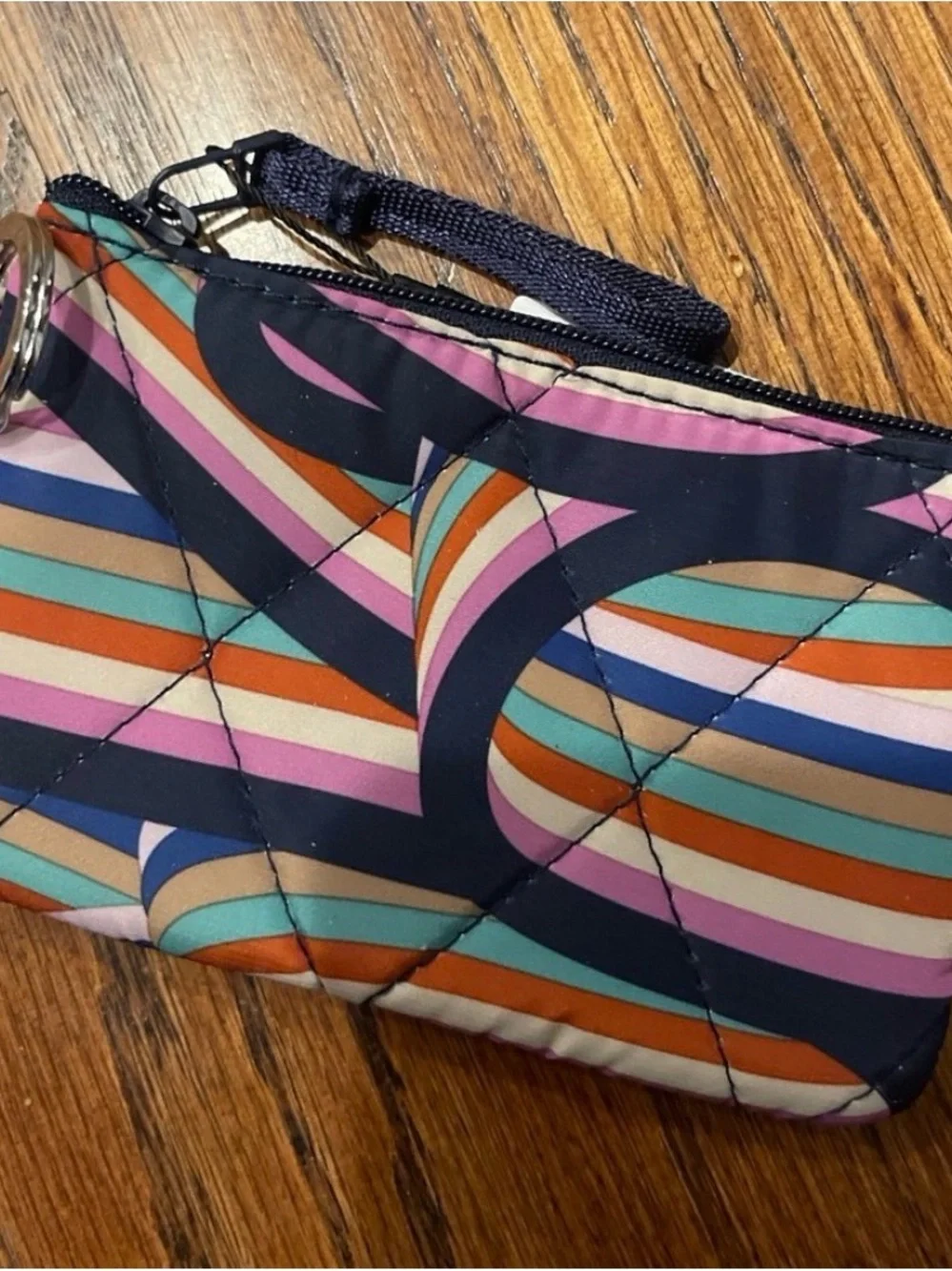 Vera Bradley Multicolor Wristlet ID Case - Striped Floral Print nwt